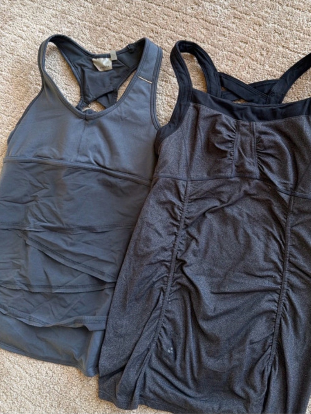 Athleta Black Racerback Tank Tops - Set of 2